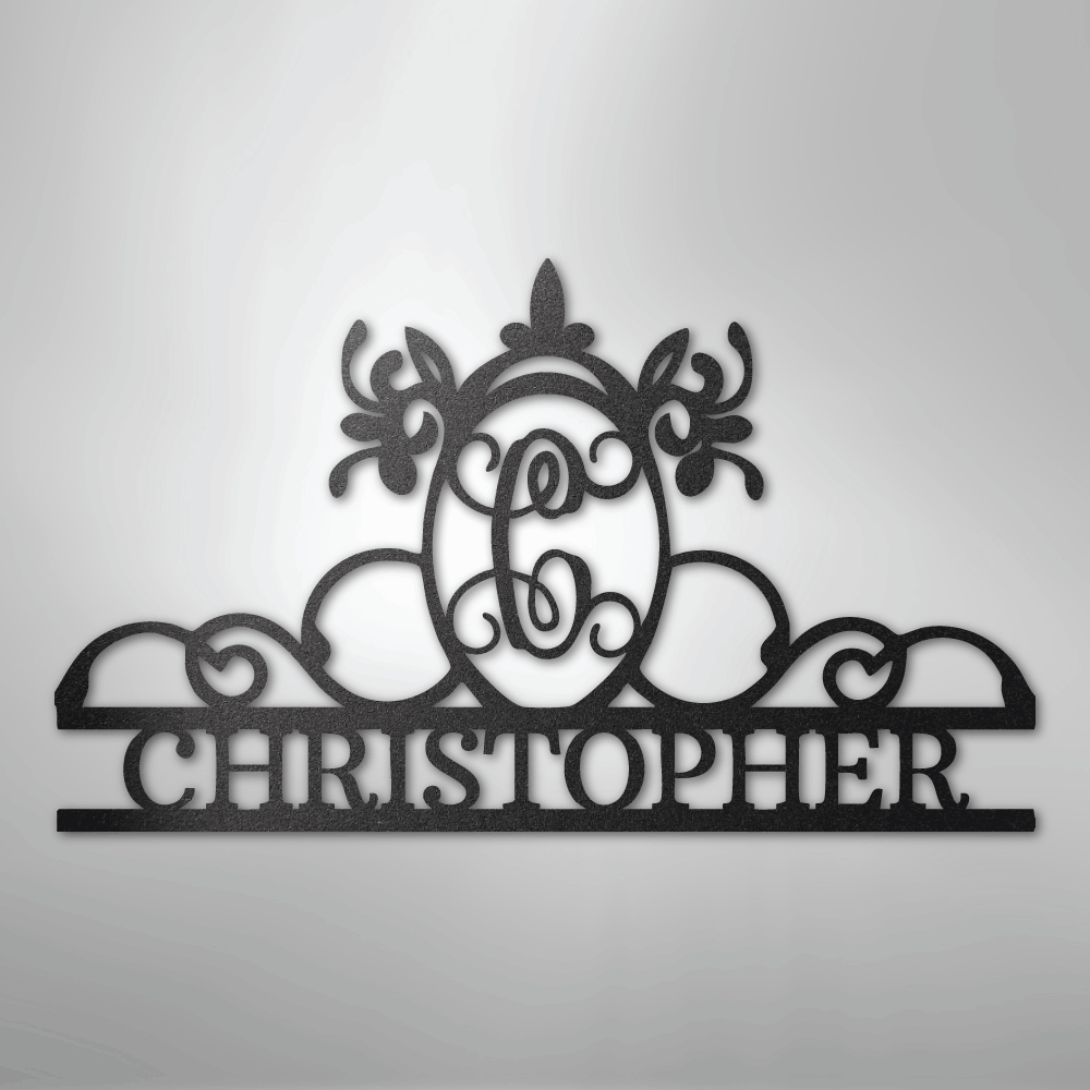 Initial and Name Monogram - Steel Sign - Kim’s Signature Beauty & Accessories