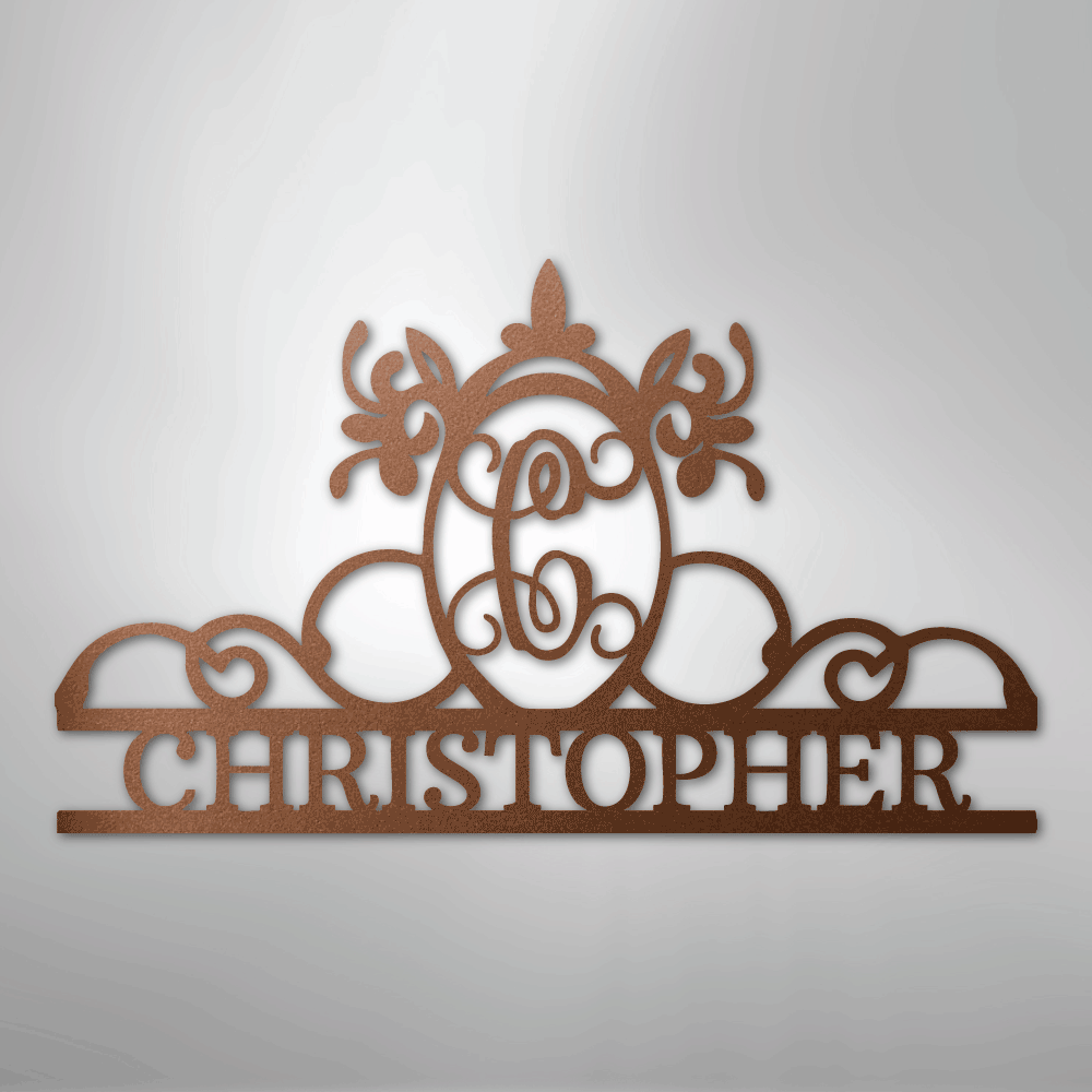 Initial and Name Monogram - Steel Sign - Kim’s Signature Beauty & Accessories