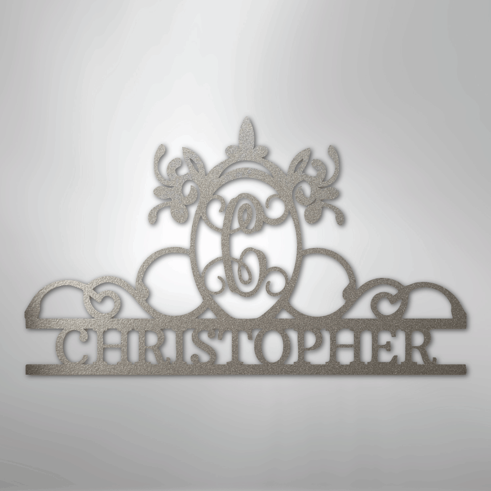 Initial and Name Monogram - Steel Sign - Kim’s Signature Beauty & Accessories
