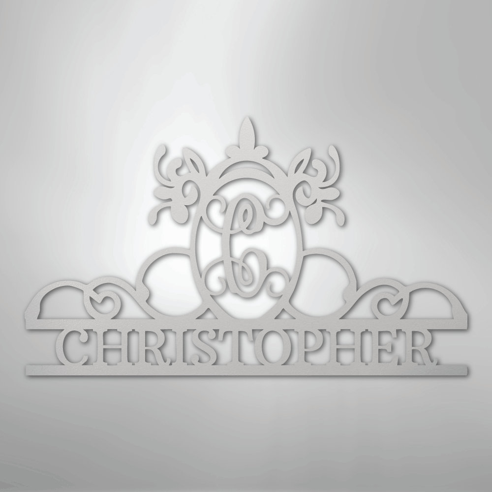 Initial and Name Monogram - Steel Sign - Kim’s Signature Beauty & Accessories