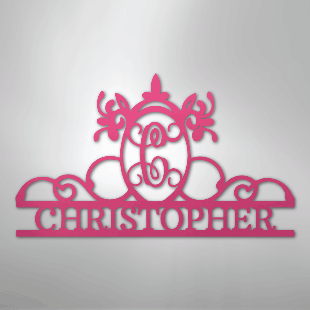 Initial and Name Monogram - Steel Sign - Kim’s Signature Beauty & Accessories