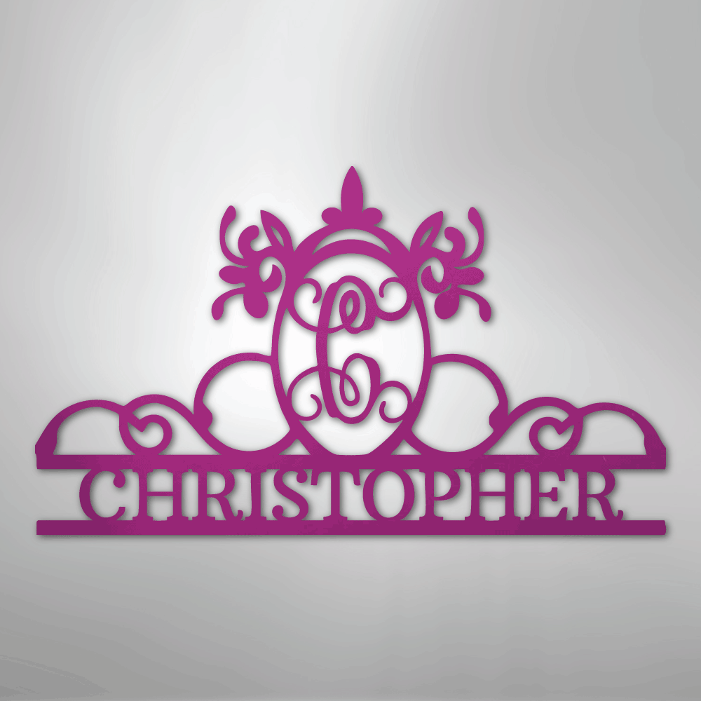 Initial and Name Monogram - Steel Sign - Kim’s Signature Beauty & Accessories