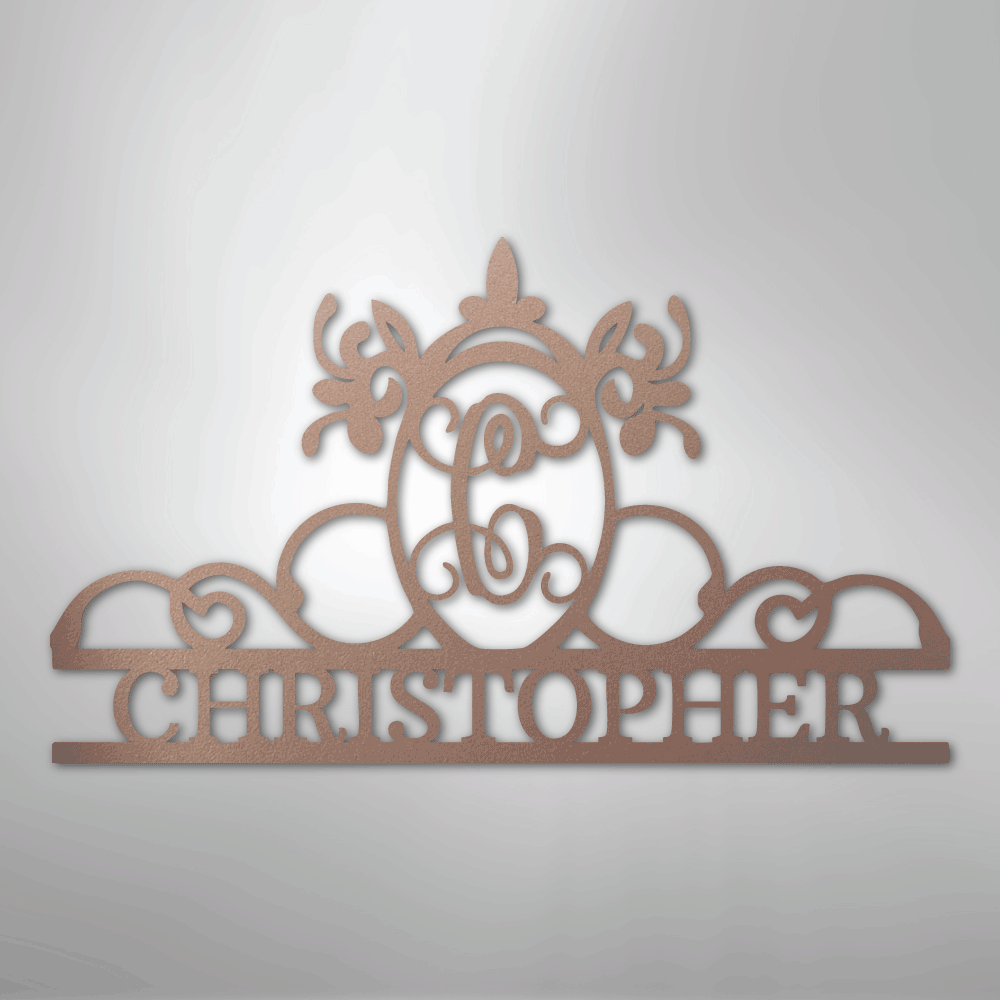 Initial and Name Monogram - Steel Sign - Kim’s Signature Beauty & Accessories