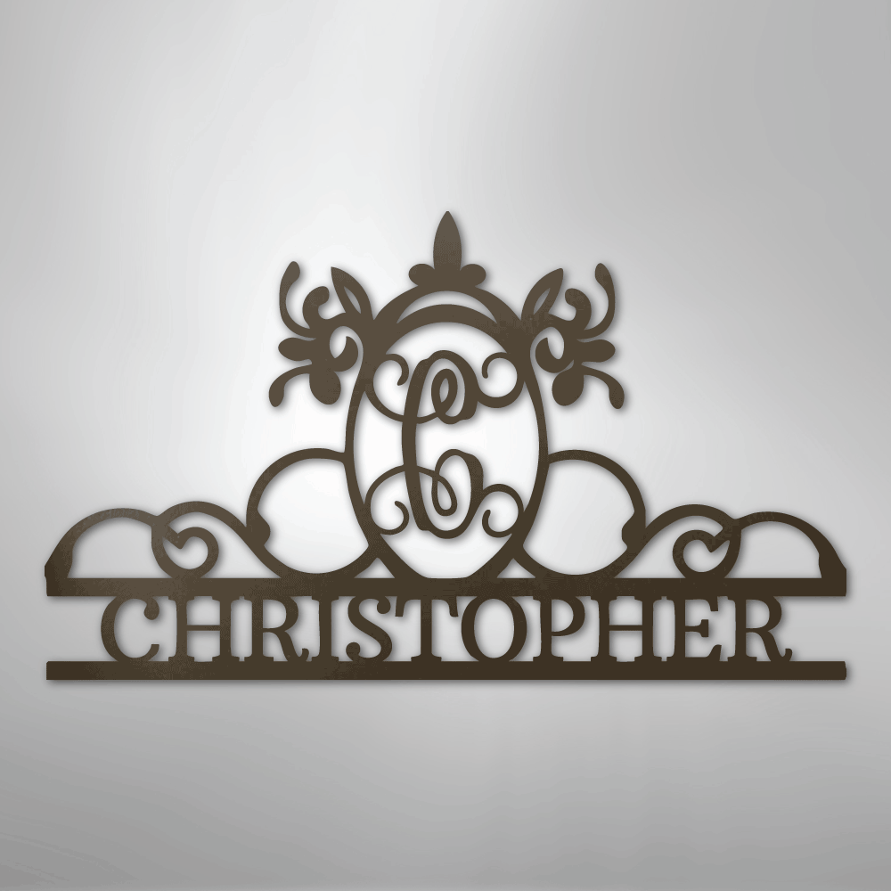 Initial and Name Monogram - Steel Sign - Kim’s Signature Beauty & Accessories