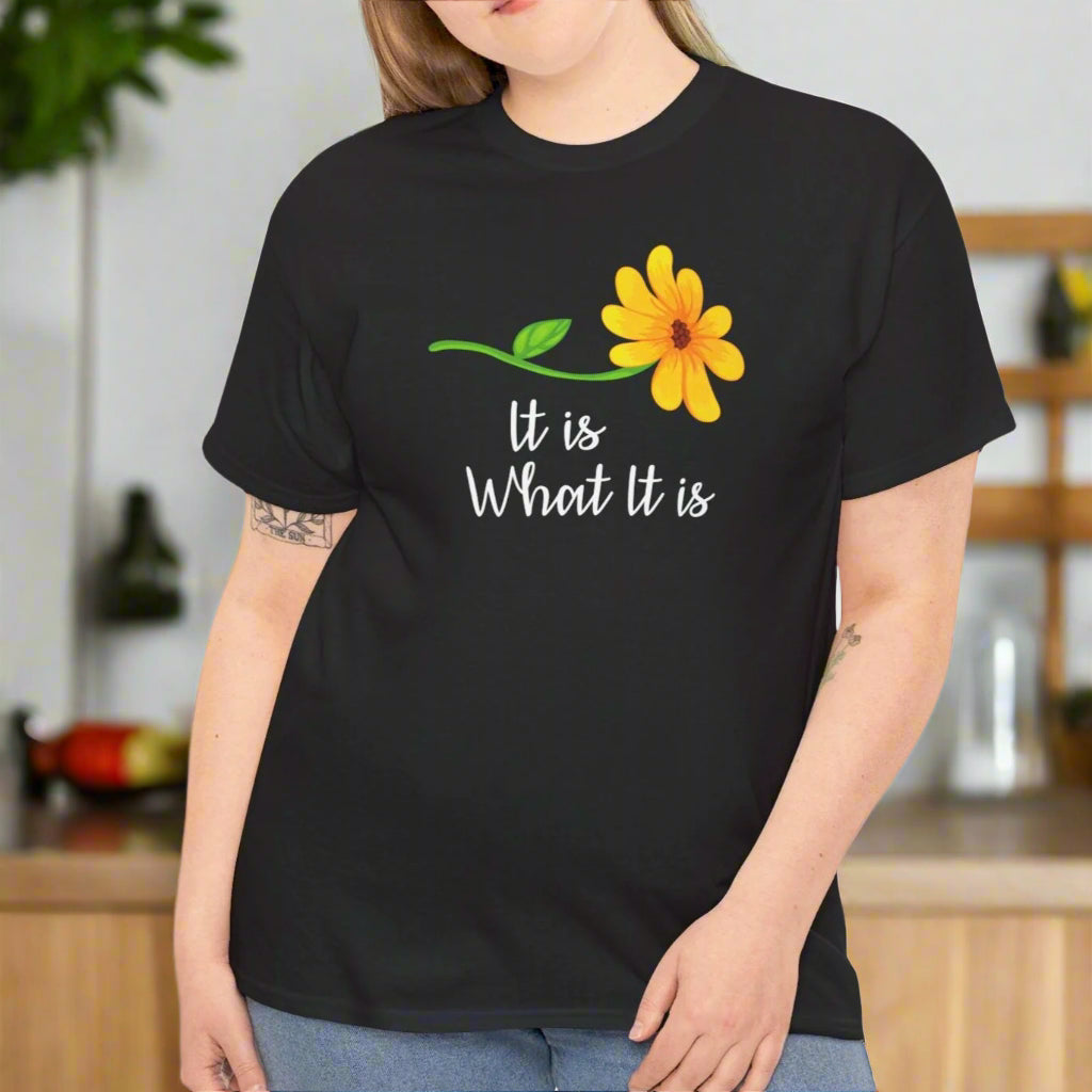 It Is What It Is – Yellow Flower Graphic Tee - Kim’s Signature Beauty & Accessories    