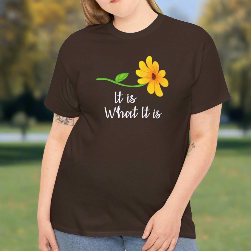 It Is What It Is – Yellow Flower Graphic Tee - Kim’s Signature Beauty & Accessories    