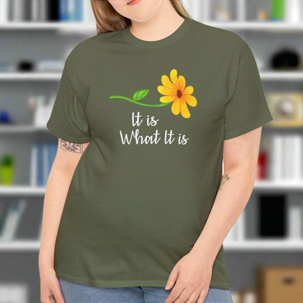 It Is What It Is – Yellow Flower Graphic Tee - Kim’s Signature Beauty & Accessories    