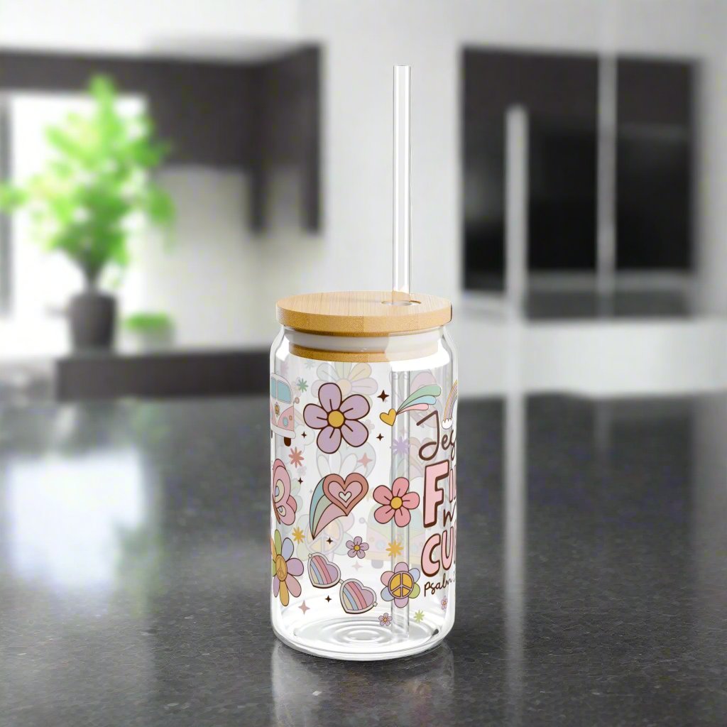 Jesus Fills My Cup Glass Sipper - Kim’s Signature Beauty & Accessories    