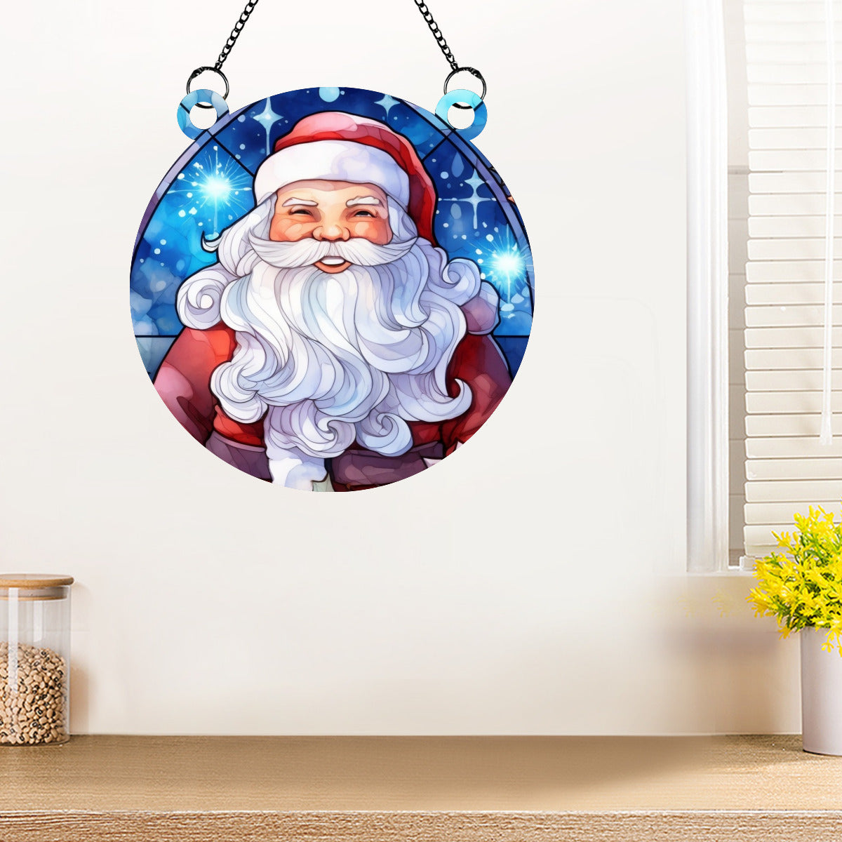 Jolly Santa Stained Glass - Kim’s Signature Beauty & Accessories    