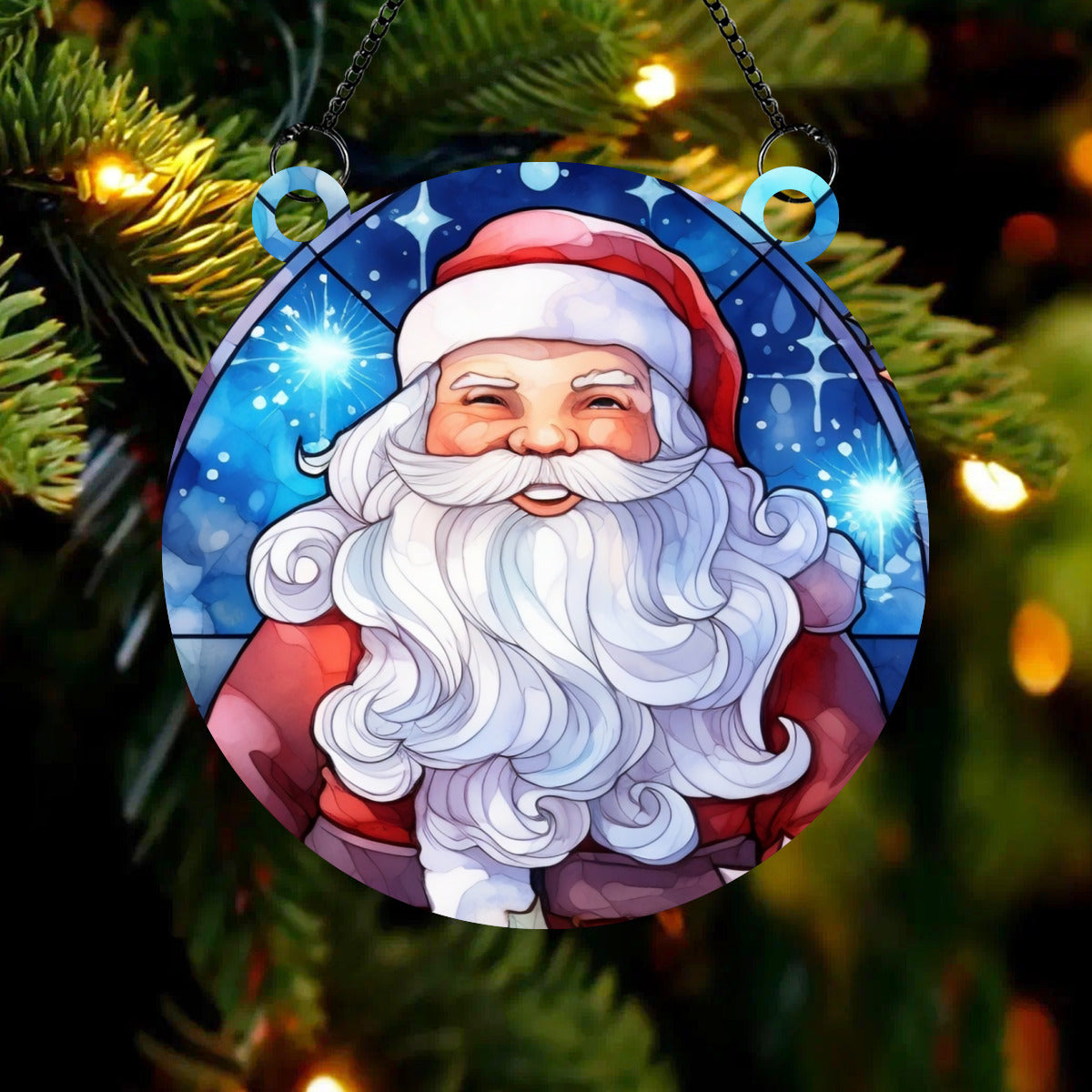 Jolly Santa Stained Glass - Kim’s Signature Beauty & Accessories    