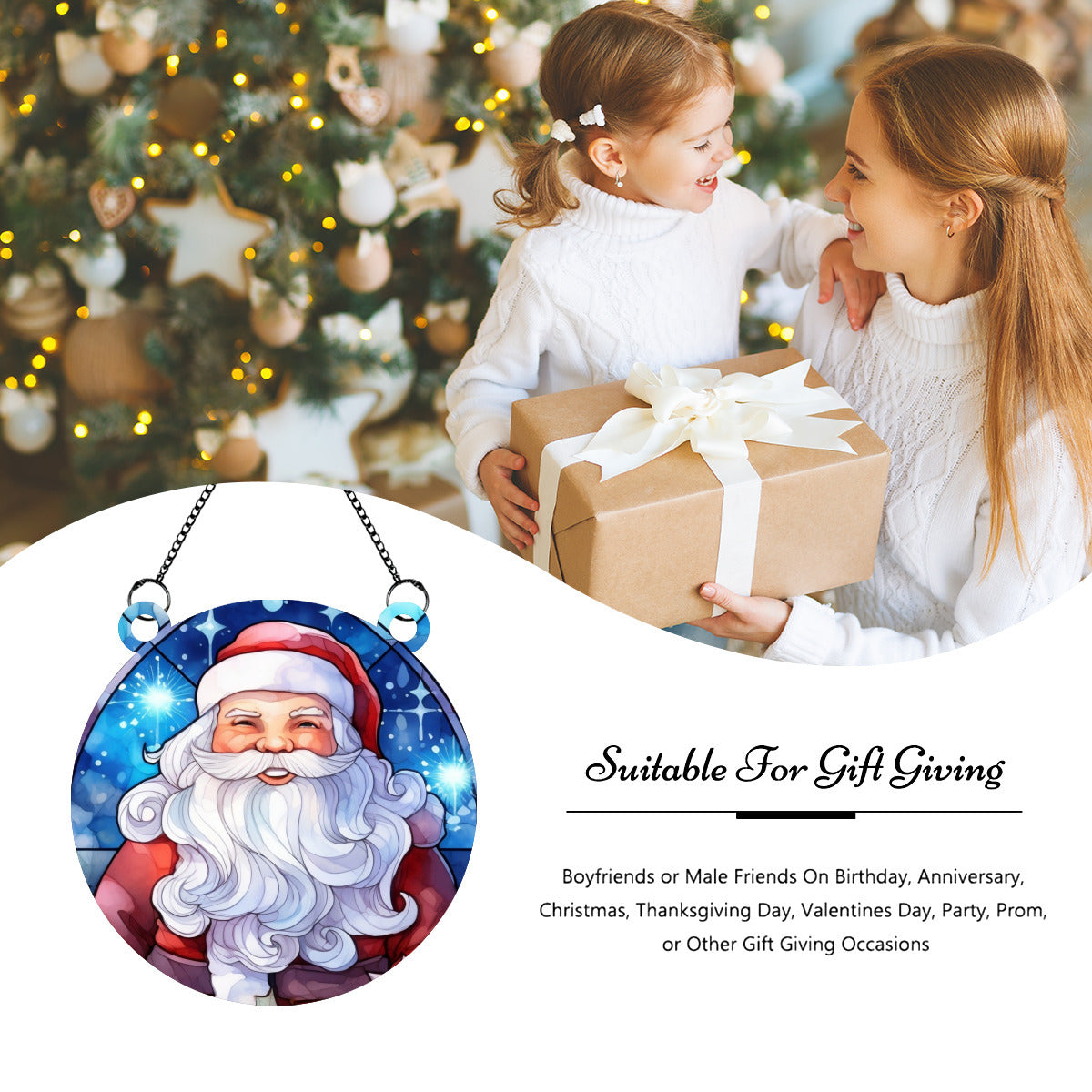 Jolly Santa Stained Glass - Kim’s Signature Beauty & Accessories    