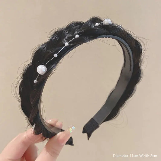 Pearl Fishbone Plaits Wig and Hair Hoop - Kim’s Signature Beauty & Accessories    (Store description)