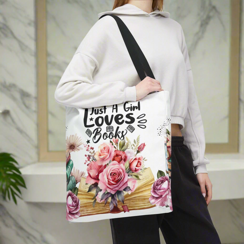 Just A Girl Loves Books Tote Bag - Kim’s Signature Beauty & Accessories    