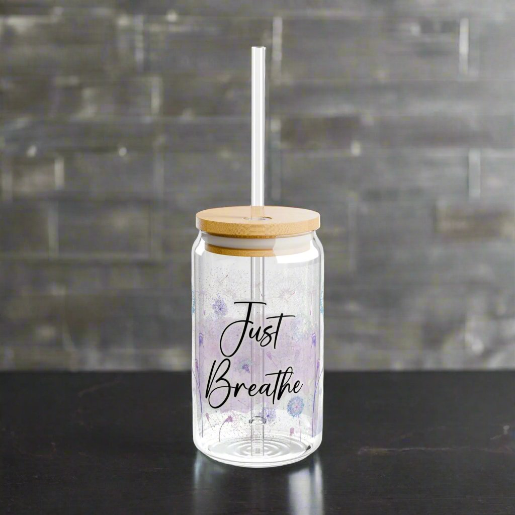 Just Breathe Glass Sipper - Kim’s Signature Beauty & Accessories    