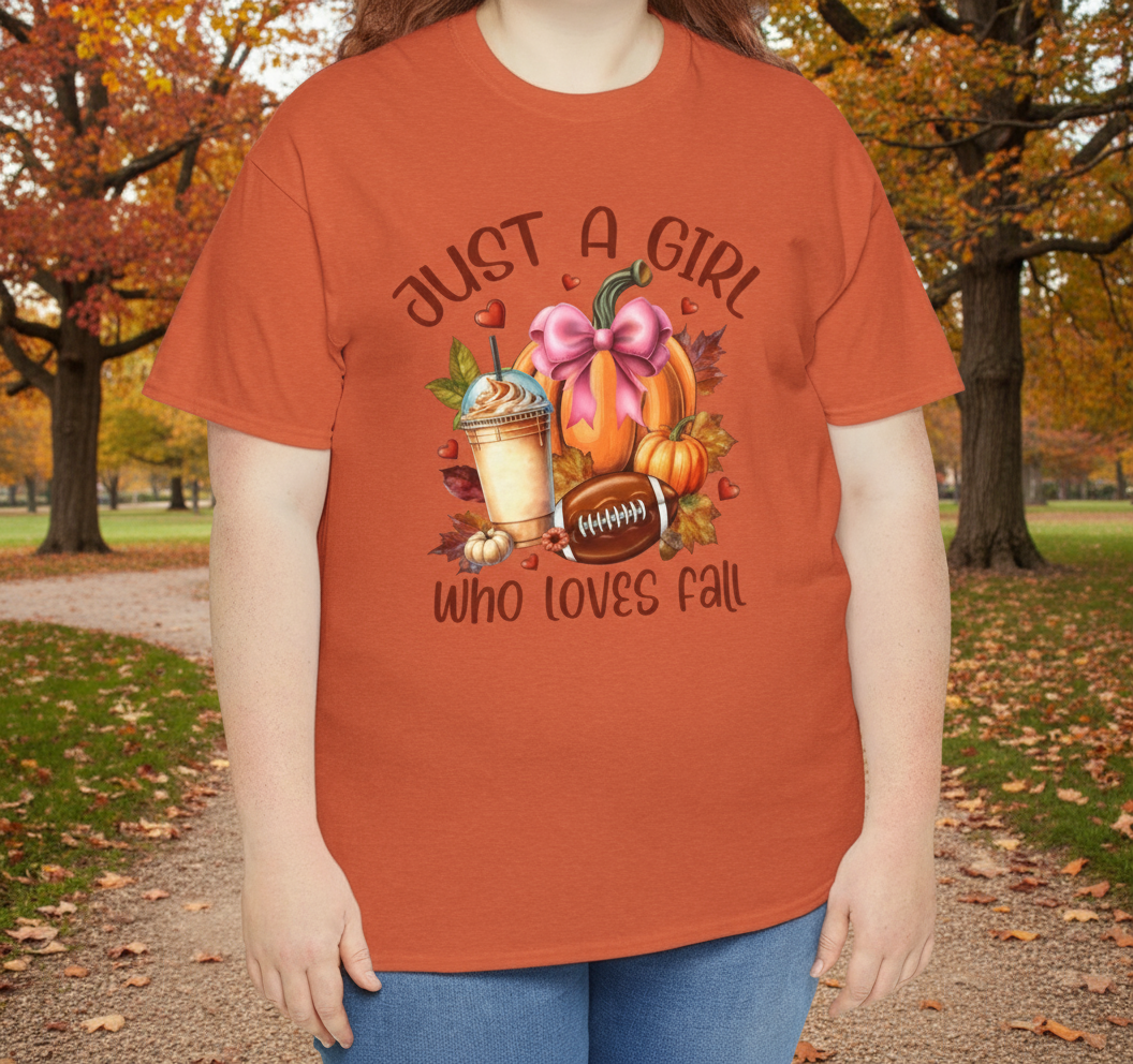 Just a Girl Who Loves Fall Tee - Kim’s Signature Beauty & Accessories    