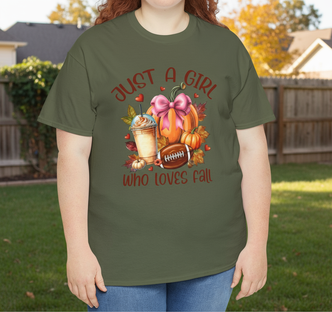 Just a Girl Who Loves Fall Tee - Kim’s Signature Beauty & Accessories    