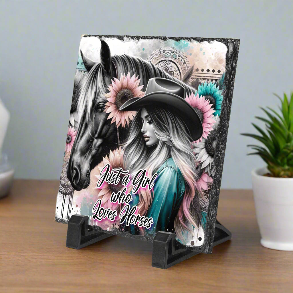 Just a Girl Who Loves Horses Square Plaque - Kim’s Signature Beauty & Accessories    