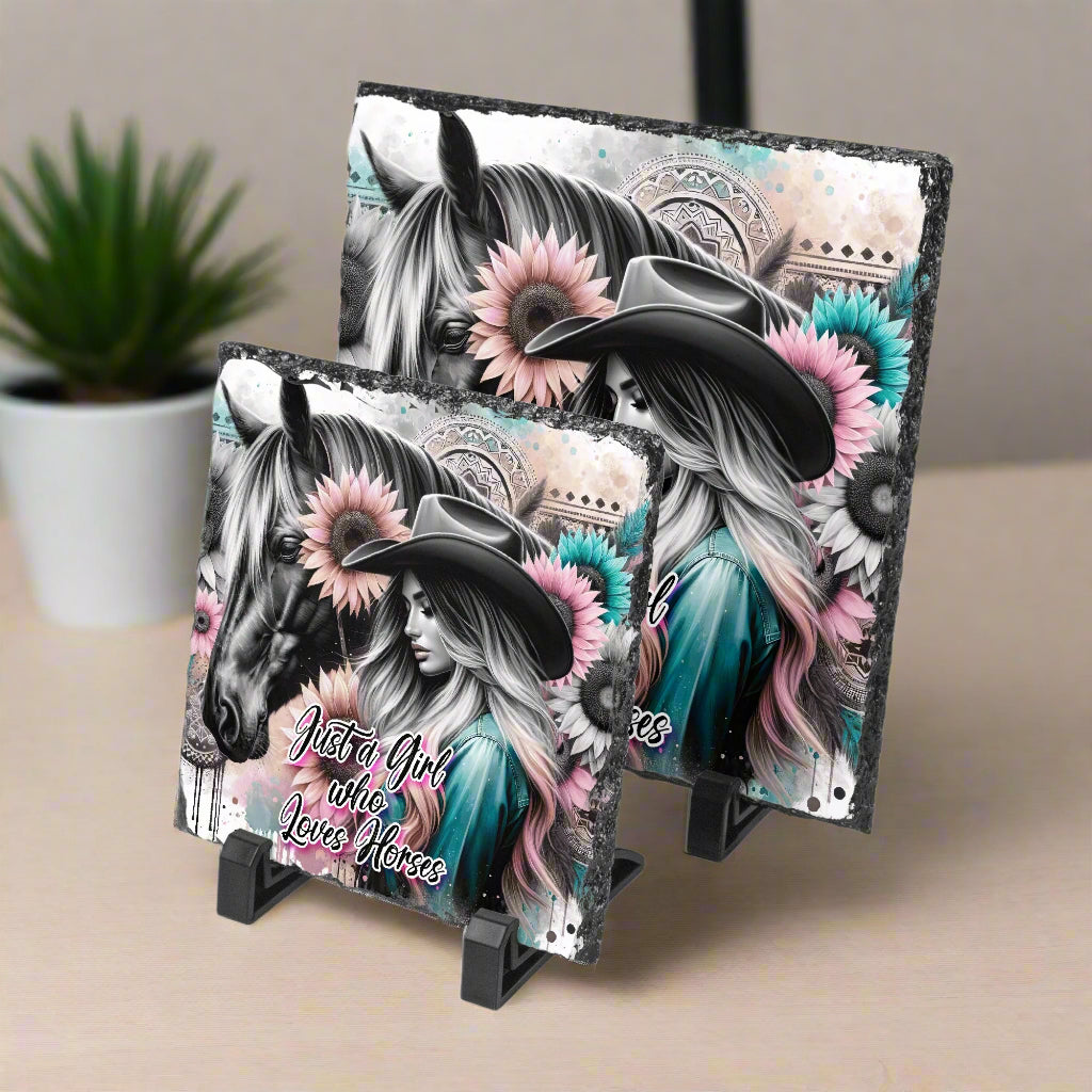 Just a Girl Who Loves Horses Square Plaque - Kim’s Signature Beauty & Accessories    