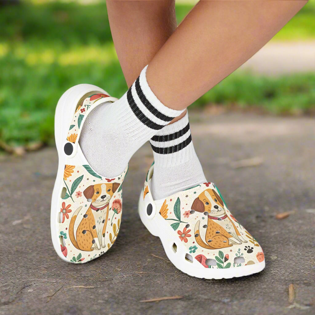 Kids' Floral Dog Clogs | Fun EVA Foam Footwear for Summer Adventures - Kim’s Signature Beauty & Accessories    