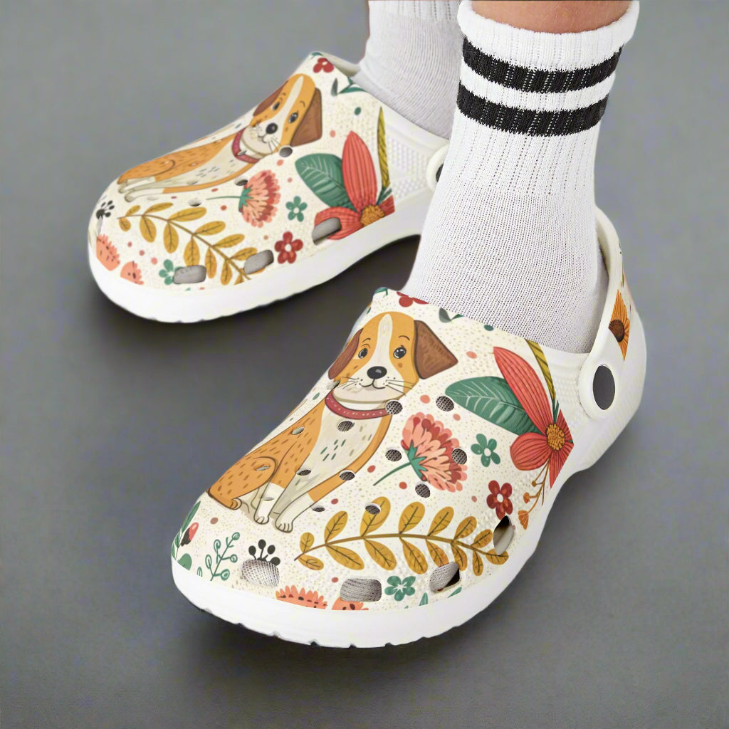 Kids' Floral Dog Clogs | Fun EVA Foam Footwear for Summer Adventures - Kim’s Signature Beauty & Accessories    