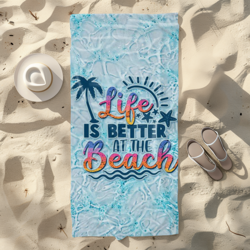 Life Is Better Beach Towel - Kim’s Signature Beauty & Accessories    