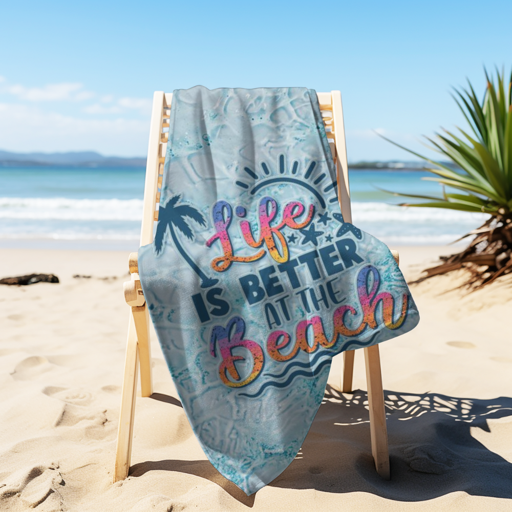 Life Is Better Beach Towel - Kim’s Signature Beauty & Accessories    