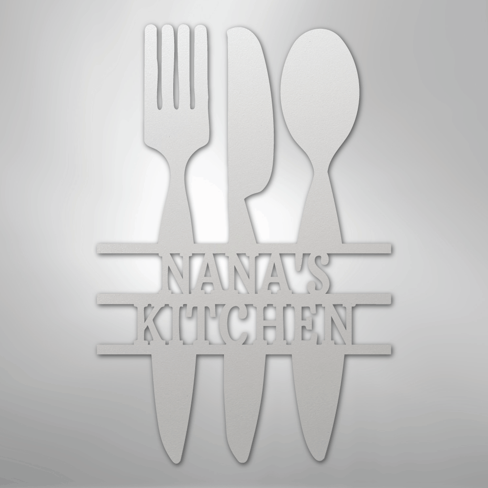 Kitchen Utensil Monogram - Steel Sign - Kim’s Signature Beauty & Accessories