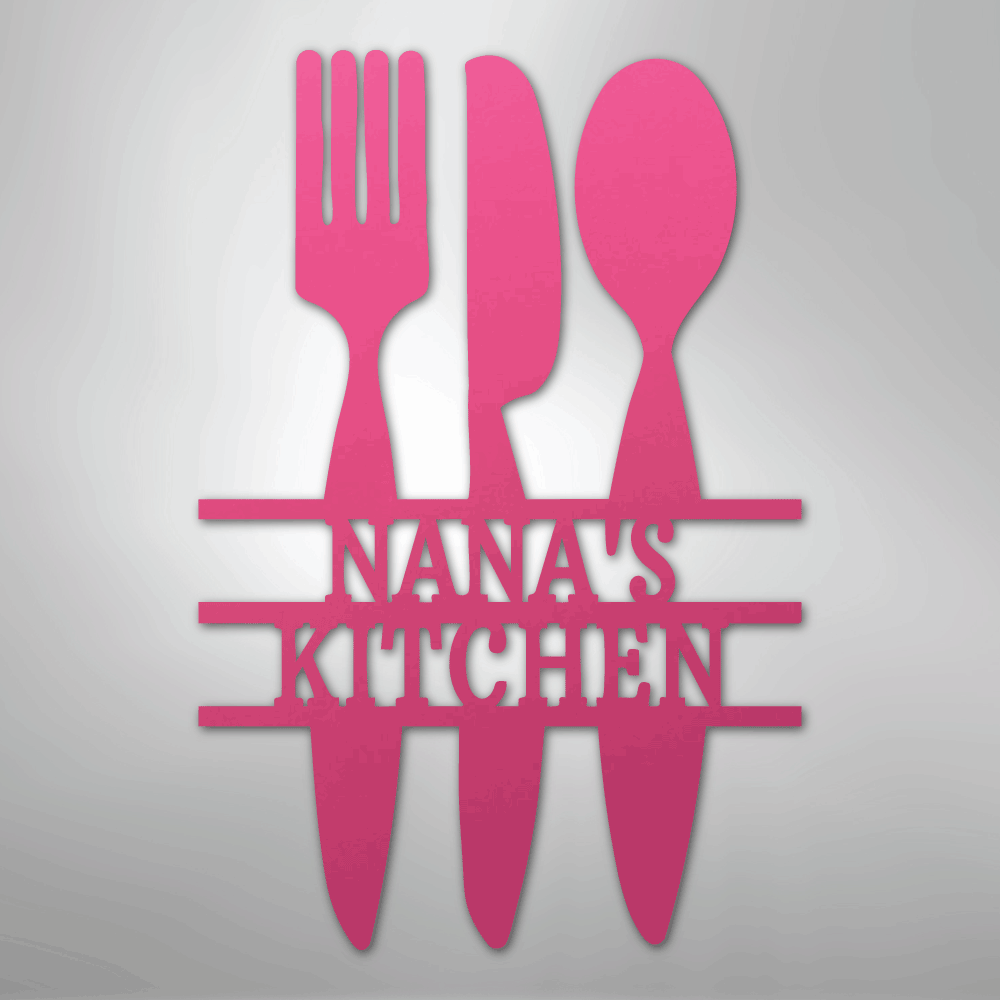 Kitchen Utensil Monogram - Steel Sign - Kim’s Signature Beauty & Accessories