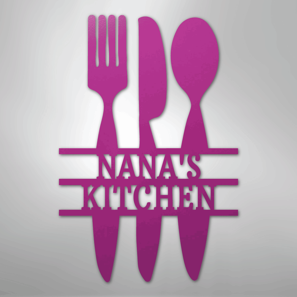 Kitchen Utensil Monogram - Steel Sign - Kim’s Signature Beauty & Accessories
