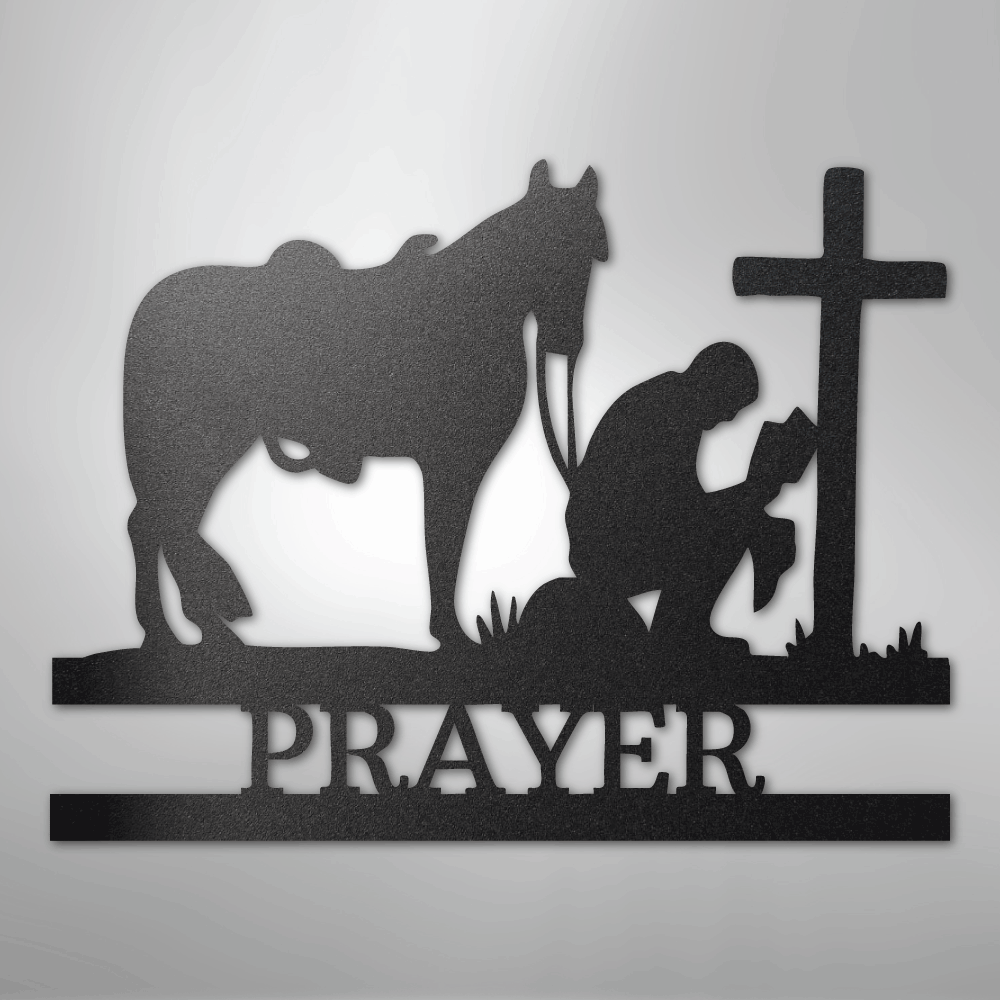 Kneeling Cowboy Monogram - Steel Sign - Kim’s Signature Beauty & Accessories