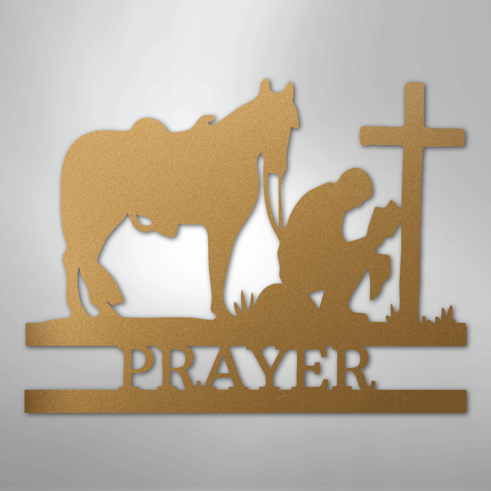 Kneeling Cowboy Monogram - Steel Sign - Kim’s Signature Beauty & Accessories