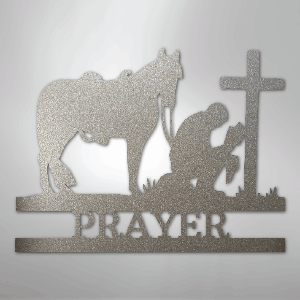 Kneeling Cowboy Monogram - Steel Sign - Kim’s Signature Beauty & Accessories