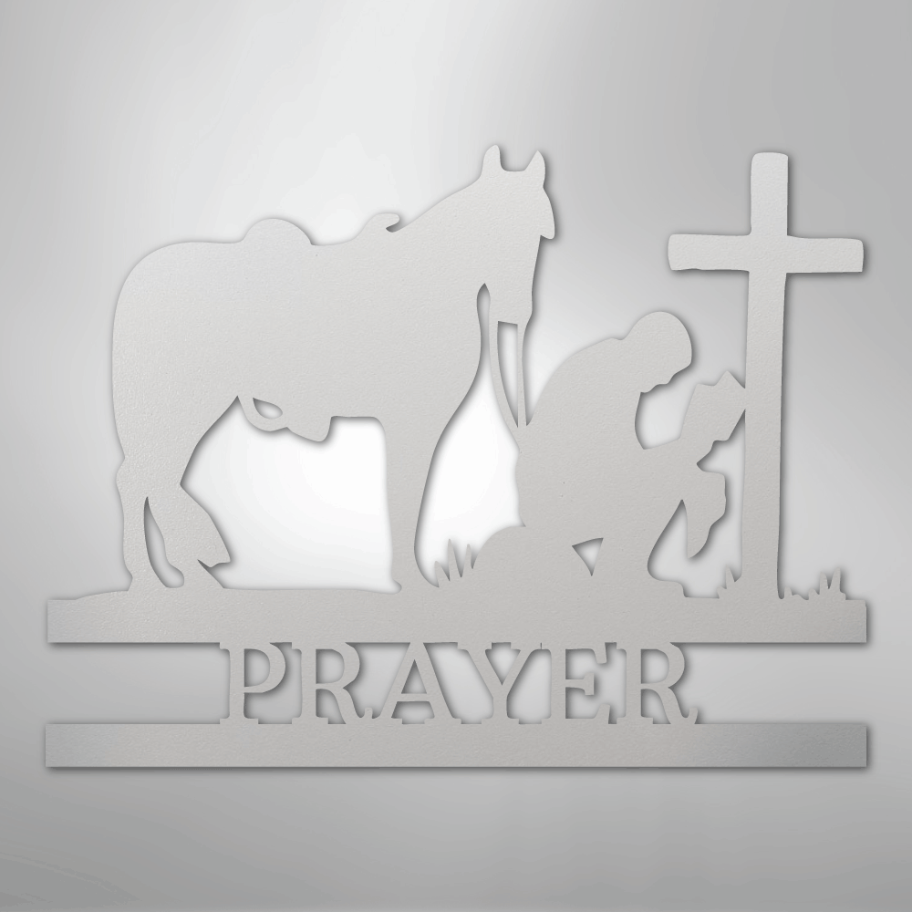 Kneeling Cowboy Monogram - Steel Sign - Kim’s Signature Beauty & Accessories
