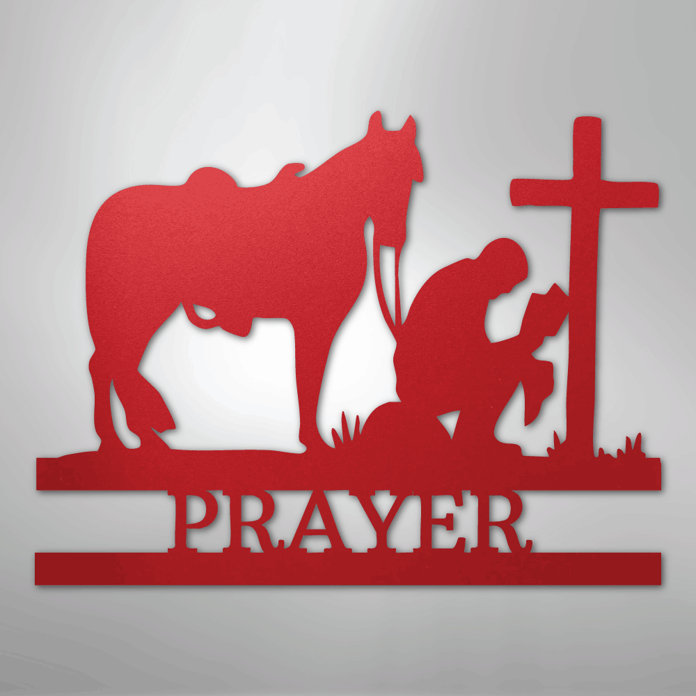 Kneeling Cowboy Monogram - Steel Sign - Kim’s Signature Beauty & Accessories