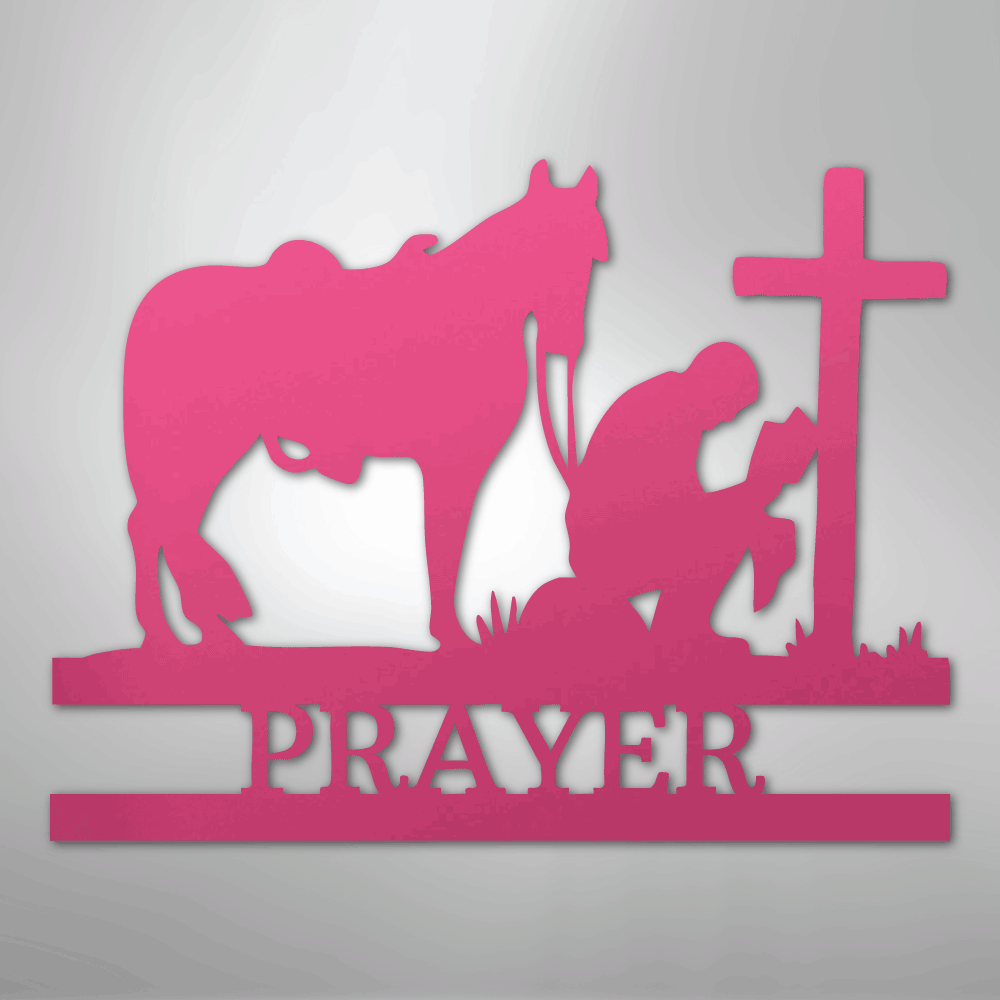 Kneeling Cowboy Monogram - Steel Sign - Kim’s Signature Beauty & Accessories