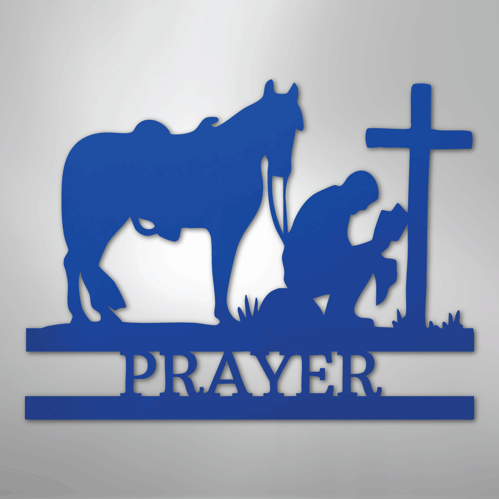 Kneeling Cowboy Monogram - Steel Sign - Kim’s Signature Beauty & Accessories