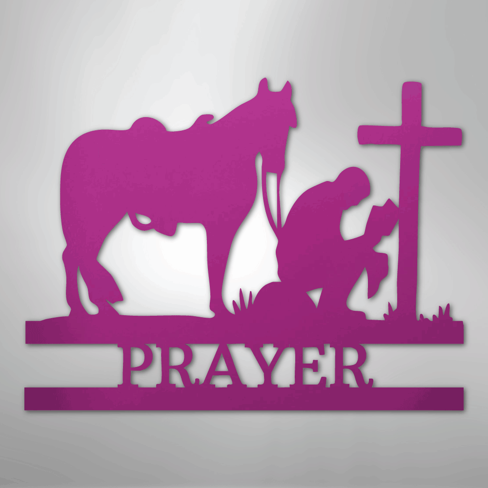 Kneeling Cowboy Monogram - Steel Sign - Kim’s Signature Beauty & Accessories