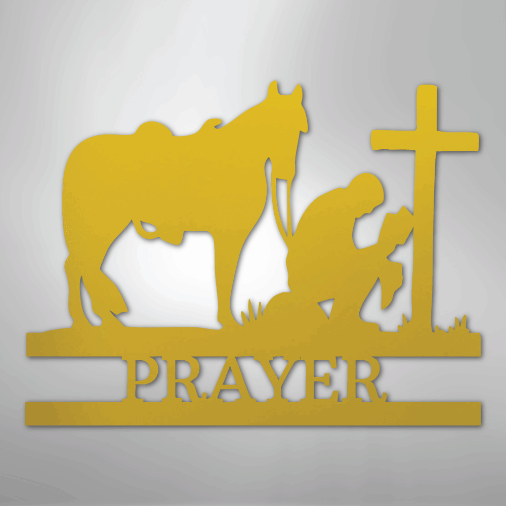 Kneeling Cowboy Monogram - Steel Sign - Kim’s Signature Beauty & Accessories