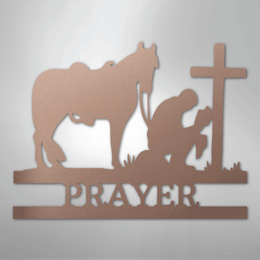 Kneeling Cowboy Monogram - Steel Sign - Kim’s Signature Beauty & Accessories