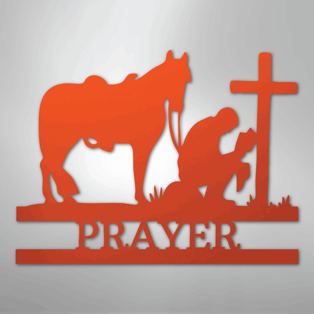 Kneeling Cowboy Monogram - Steel Sign - Kim’s Signature Beauty & Accessories