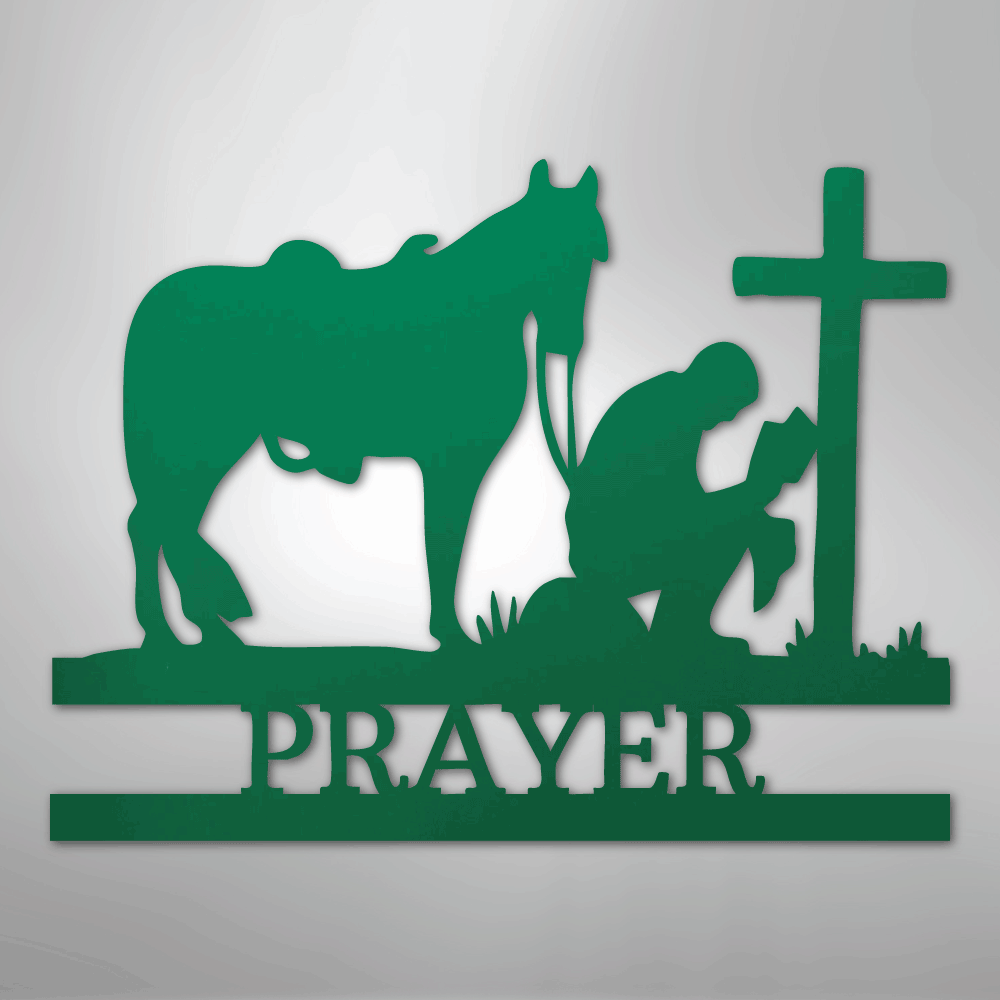 Kneeling Cowboy Monogram - Steel Sign - Kim’s Signature Beauty & Accessories