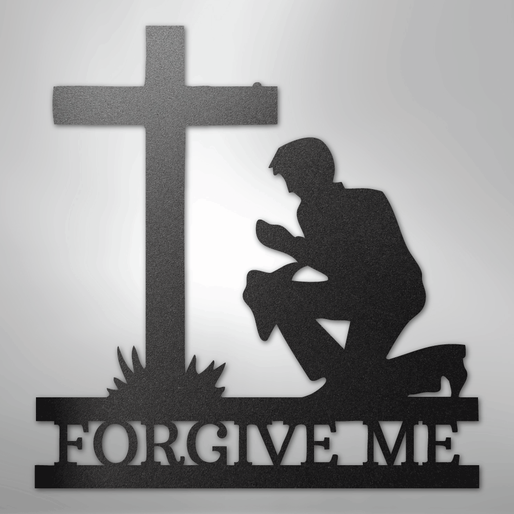 Kneeling Man Monogram - Steel Sign - Kim’s Signature Beauty & Accessories