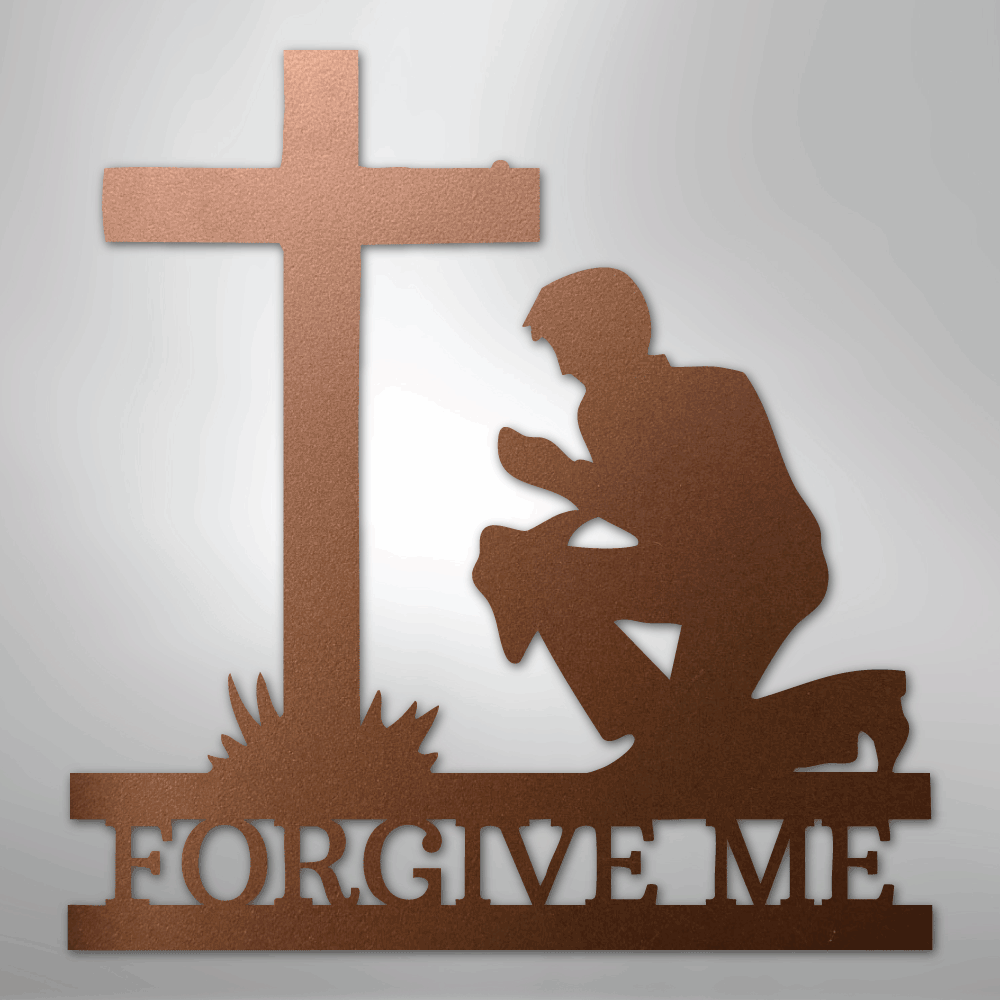 Kneeling Man Monogram - Steel Sign - Kim’s Signature Beauty & Accessories