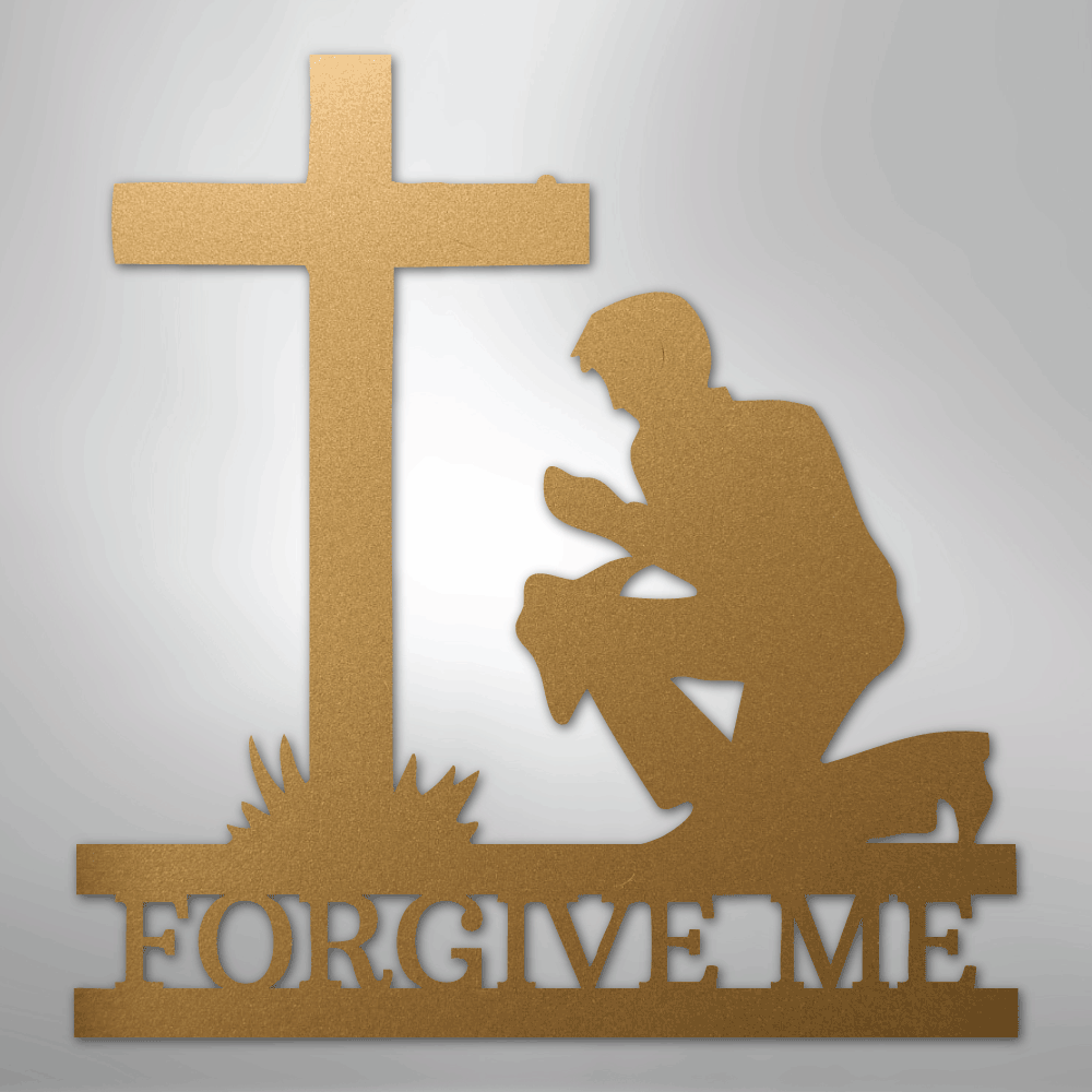 Kneeling Man Monogram - Steel Sign - Kim’s Signature Beauty & Accessories