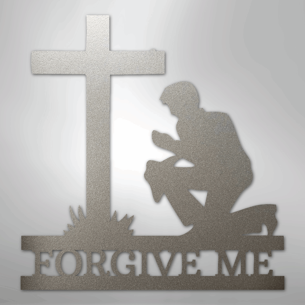Kneeling Man Monogram - Steel Sign - Kim’s Signature Beauty & Accessories