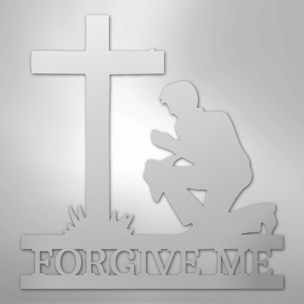 Kneeling Man Monogram - Steel Sign - Kim’s Signature Beauty & Accessories