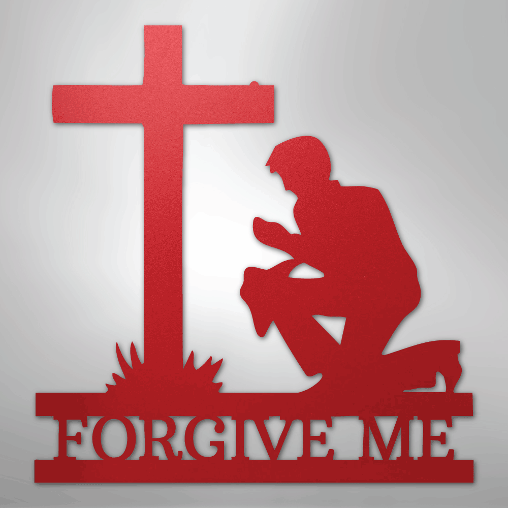 Kneeling Man Monogram - Steel Sign - Kim’s Signature Beauty & Accessories