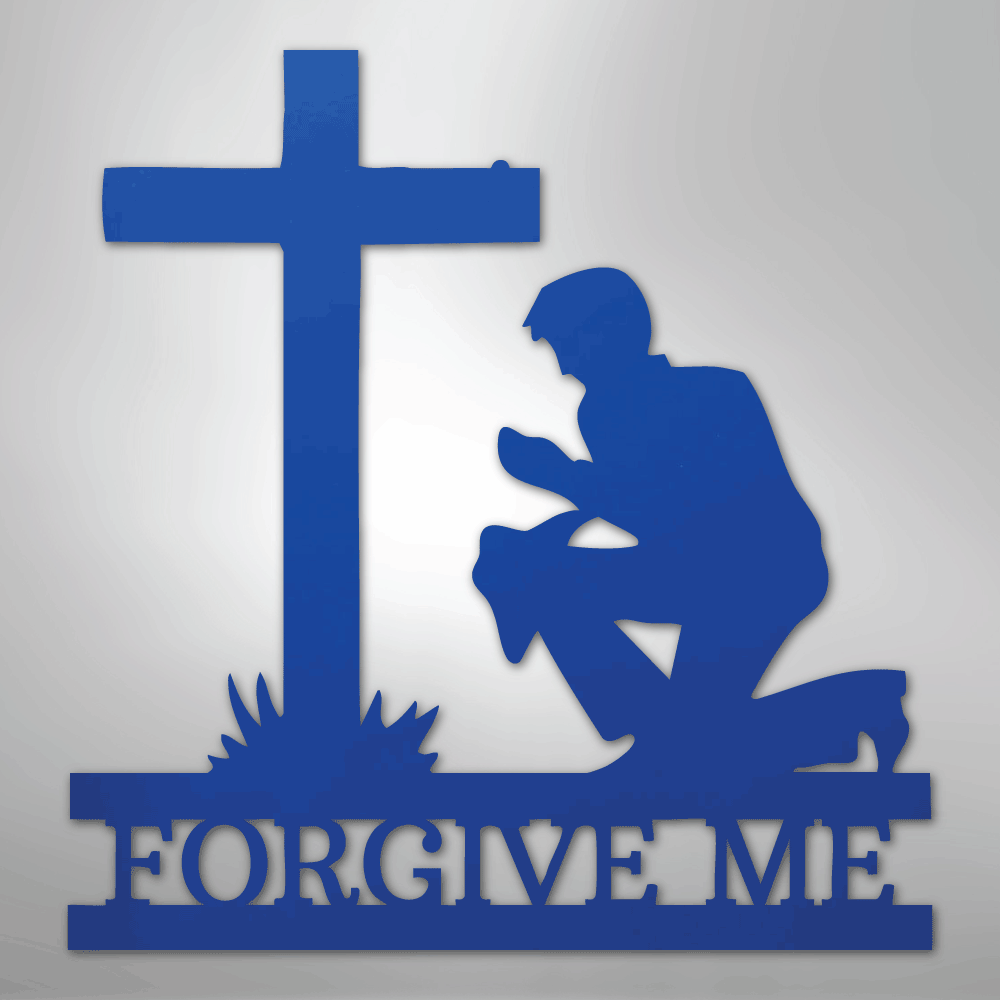 Kneeling Man Monogram - Steel Sign - Kim’s Signature Beauty & Accessories