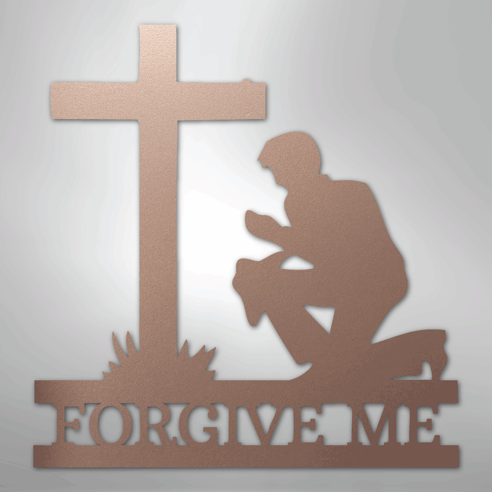 Kneeling Man Monogram - Steel Sign - Kim’s Signature Beauty & Accessories