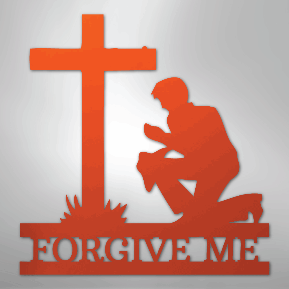 Kneeling Man Monogram - Steel Sign - Kim’s Signature Beauty & Accessories